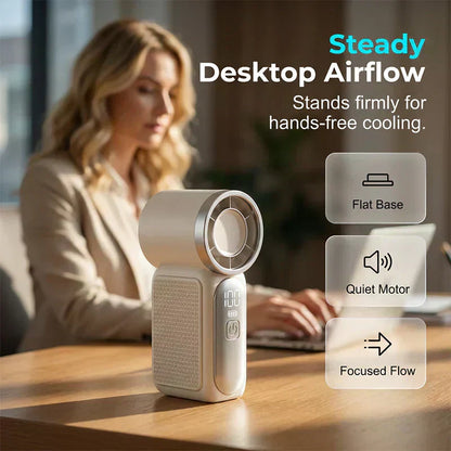🌀Turbós kézi ventilátor – 16900 RPM, 6 sebességfokozat, LED kijelző. 🌬️✨